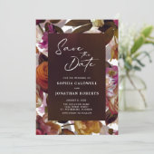 Floral Splendor QR Code Modern Moody Wedding Save The Date (Staand voorkant)