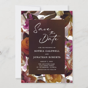 Floral Splendor QR Code Modern Moody Wedding Save The Date