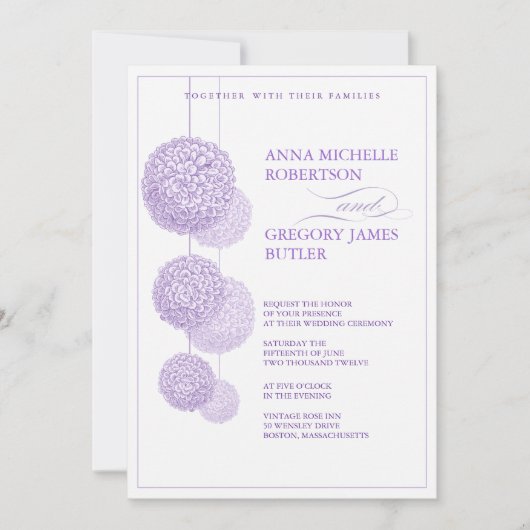 Floral Splendor Wedding Invitation Kaart (Voorkant)