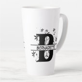 Floral Split Gepersonaliseerd alfabet monogram Let Latte Mok (Rechterhoek)