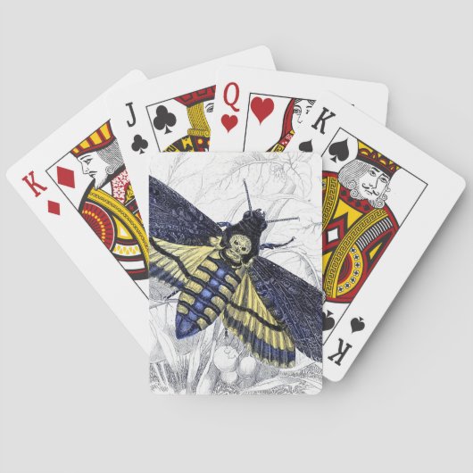  Floral Spooky Death's Head Kkamerth Pokerkaarten (Achterkant)