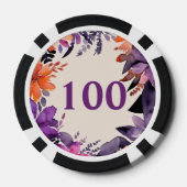 Floral Spooky Elegance Halloween Poker Party Chips (Achterkant)