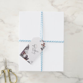 Floral Spooky Halloween Verjaardagsfeest Cadeaulabel