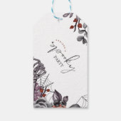 Floral Spooky Halloween Verjaardagsfeest Cadeaulabel (Achterkant)
