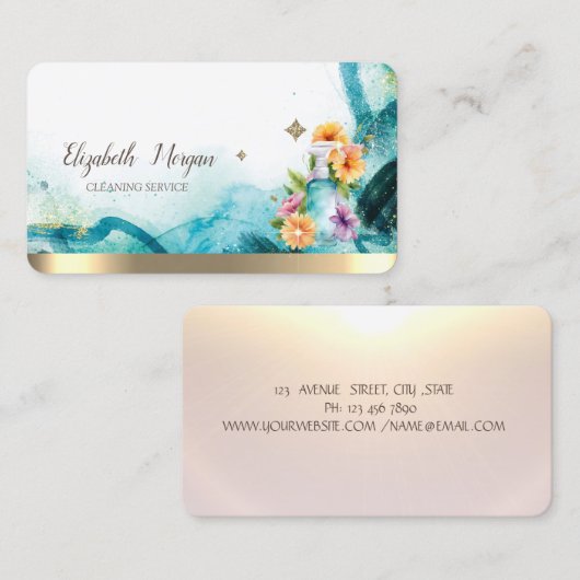 Floral Spray Bottle Abstract Visitekaartje (Voorkant / Achterkant)