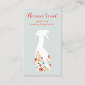 Floral Spray Bottle House Cleaning Business Visitekaartje (Voorkant)