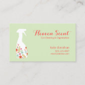Floral Spray Bottle House Cleaning Logo Business Visitekaartje (Voorkant)