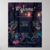 Floral Spray Fantasy Art 6 -Tables Seating Chart Poster (Voorkant)