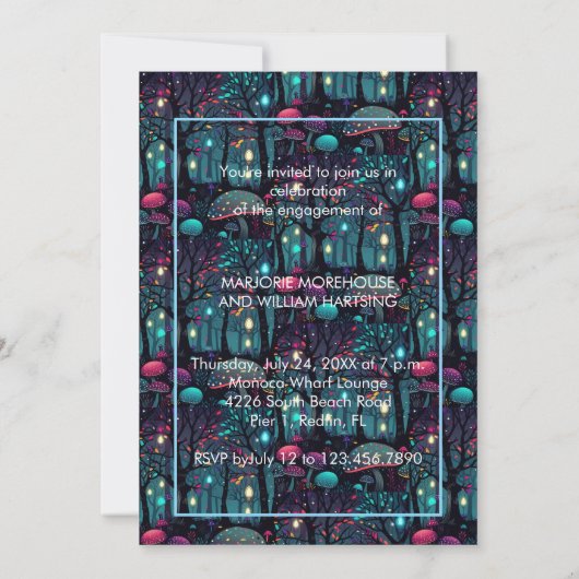 Floral Spray Fantasy Art Engagement Party Kaart (Achterkant)