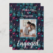 Floral Spray Fantasy Art Engagement Party Kaart (Voorkant / Achterkant)