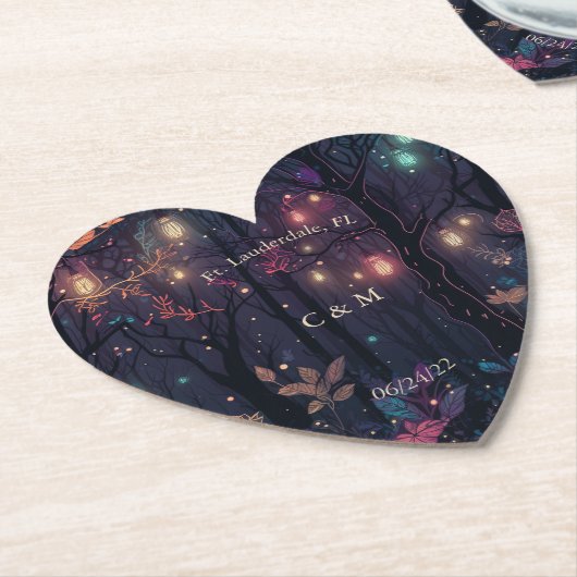 Floral Spray Fantasy Art gepersonaliseerd Kartonnen Onderzetters (Gekanteld)