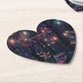 Floral Spray Fantasy Art gepersonaliseerd Kartonnen Onderzetters (Gekanteld)