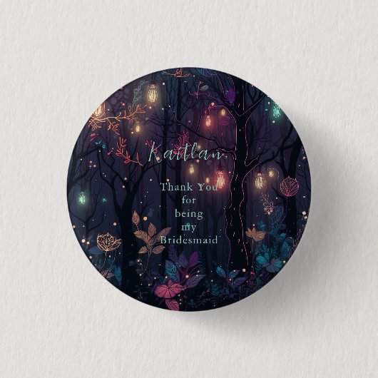 Floral Spray Fantasy Art Ronde Button 3,2 Cm (Voorkant)