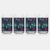 Floral Spray Fantasy Art Set van 4 Blikvorm Glas (Links)