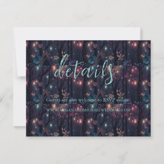 Floral Spray Fantasy Art Wedding Details Bedankkaart (Voorkant)
