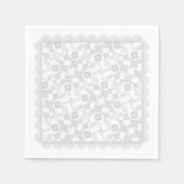 Floral Spray, Lace-Bridal White-PAPER PARTY NAPKIN Servetten (Voorkant)