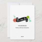 Floral Spray Peace and Love Holiday Fotokaart Feestdagenkaart (Achterkant)