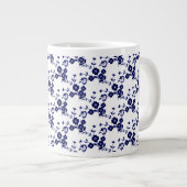 Floral Spray, S1-Blue-White-Jumbo Coffee Mok (Voorkant rechts)