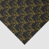 Floral Spray Style 1 Black-Gold-WARE WRAP Tissuepapier (Detail)