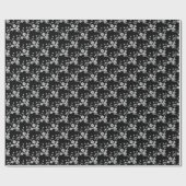 Floral Spray, Style 1-BLACK-WHITE-GIFT WRAP PAPIER (Vlak)