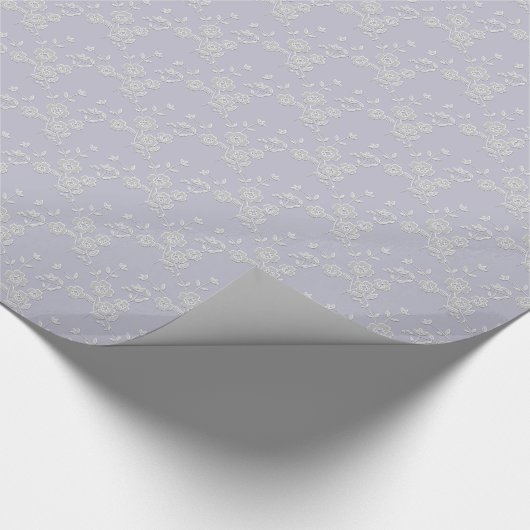 Floral Spray, Style 1-PAARS-WHITE-GIFT WRAP PAPIER (Hoek)