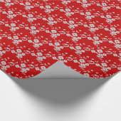 Floral Spray, Style 1-Red-White-GIFT WRAP PAPIER (Hoek)