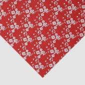 Floral Spray Style 1, Rood-Wit-WEEFSEL WRAP PAPIER (Detail)
