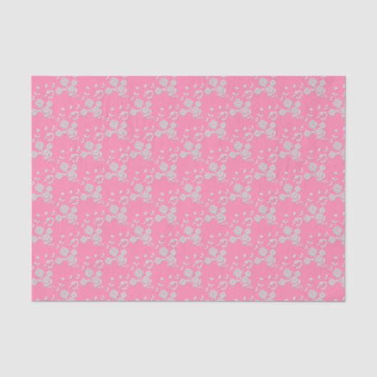 Floral Spray Style 1 Roze-wit-WEEFSUE WRAP PAPIER (Voorkant)