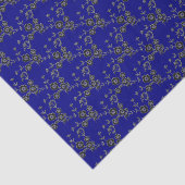 Floral Spray Style 1, Silver-Blue-TISSUE WRAP PAPI Tissuepapier (Detail)