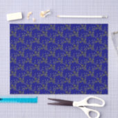 Floral Spray Style 1, Silver-Blue-TISSUE WRAP PAPI Tissuepapier (Craft)