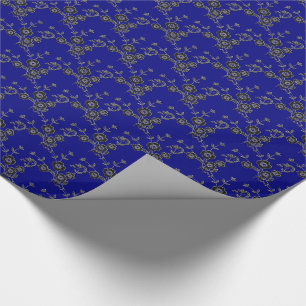 Floral Spray, Style 1-SILVER en BLUE-GIFT WRAP Cadeaupapier