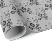 Floral Spray, Style 1-SILVER-GIFT WRAPPERPAPIER Cadeaupapier (Rol Hoek)