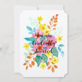 Floral Spray Wedding Invitation Kaart (Voorkant)