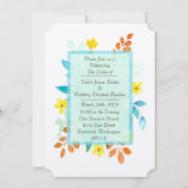 Floral Spray Wedding Invitation Kaart (Achterkant)