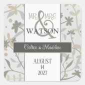 Floral Sprigs Custom Trendy Inspirivity Vierkante Sticker (Voorkant)