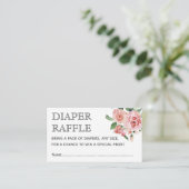 Floral Spring Baby shower Luier Raffle Tickets Informatiekaartje (Staand voorkant)