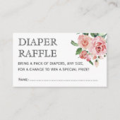 Floral Spring Baby shower Luier Raffle Tickets Informatiekaartje (Voorkant)