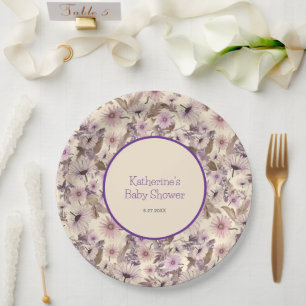  Floral Spring Baby shower Papieren Bordje