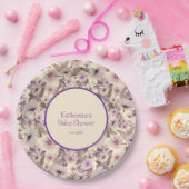  Floral Spring Baby shower Papieren Bordje (Feest)