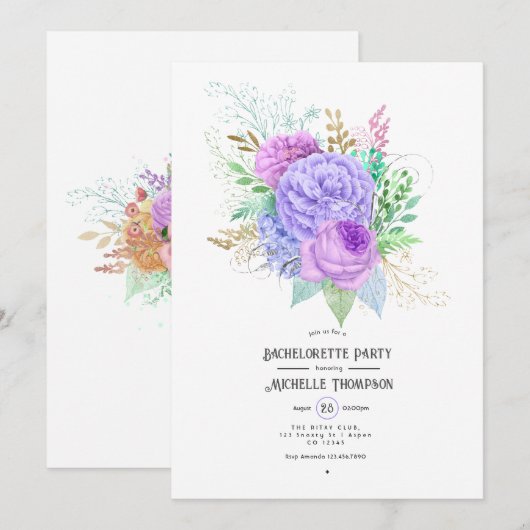 Floral Spring Bachelorette Kaart (Voorkant / Achterkant)