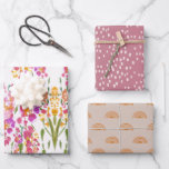 Floral Spring Birthday Wedding Party Inpakpapier Vel<br><div class="desc">Krap uw partijgiften in perfectie met deze coördinerende reeks van drie het verpakken papieren bladen in ,  florale botanische prints.</div>