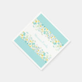 Floral Spring Blauw Geel Wildbloemen Familienaam Servet (Hoek)
