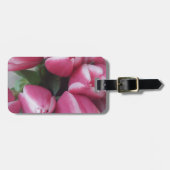 Floral Spring Bouquet of Pink Tulips, Flowers Bagagelabel (Voorkant horizontaal)