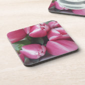 Floral Spring Bouquet of Pink Tulips, Flowers Bier Onderzetter (Linkerzijde)