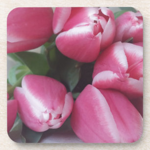 Floral Spring Bouquet of Pink Tulips, Flowers Bier Onderzetter