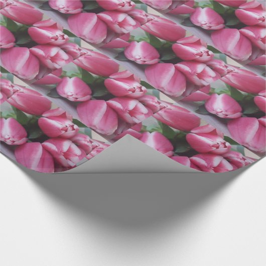 Floral Spring Bouquet of Pink Tulips, Flowers Cadeaupapier (Hoek)