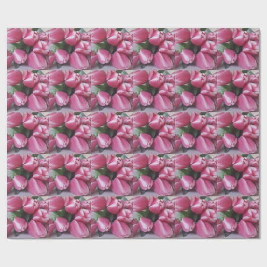 Floral Spring Bouquet of Pink Tulips, Flowers Cadeaupapier (Vlak)