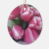 Floral Spring Bouquet of Pink Tulips, Flowers Keramisch Ornament (Links)