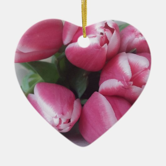 Floral Spring Bouquet of Pink Tulips, Flowers Keramisch Ornament (Voorkant)
