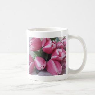 Floral Spring Bouquet of Pink Tulips, Flowers Koffiemok